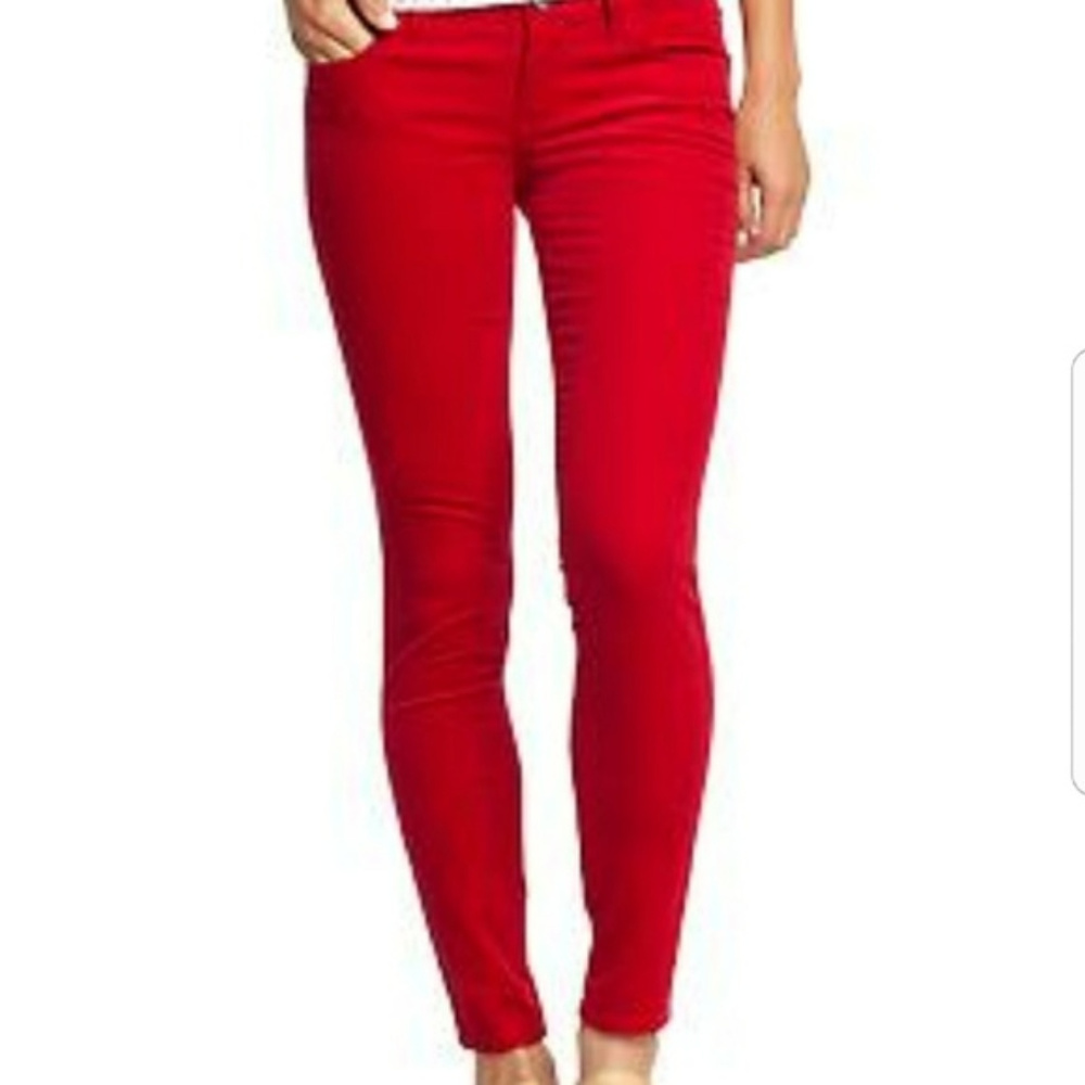 Red skinny jeans size 4short